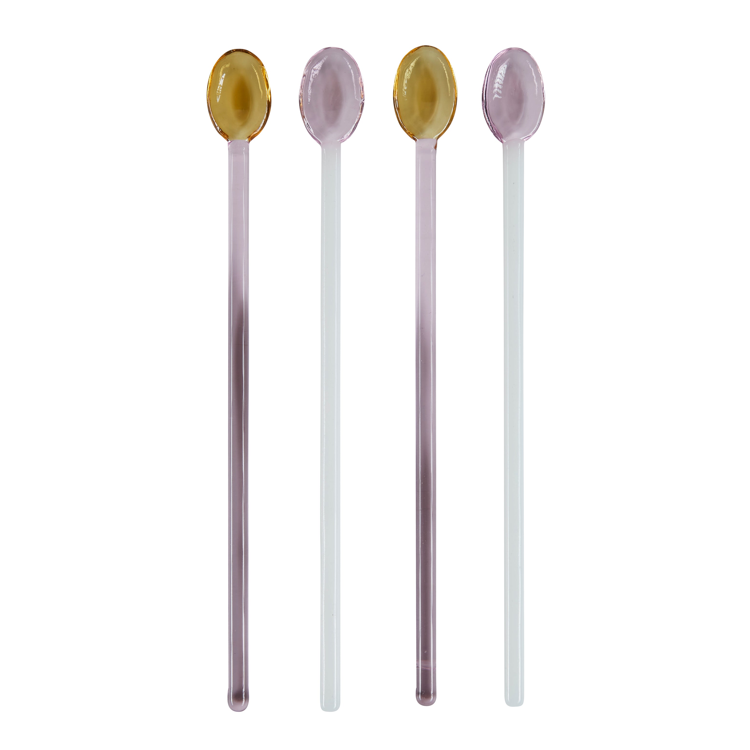 Miss Étoile Glasskeer, 4 stk. - gul/rosa og rosa/hvid - Bahne